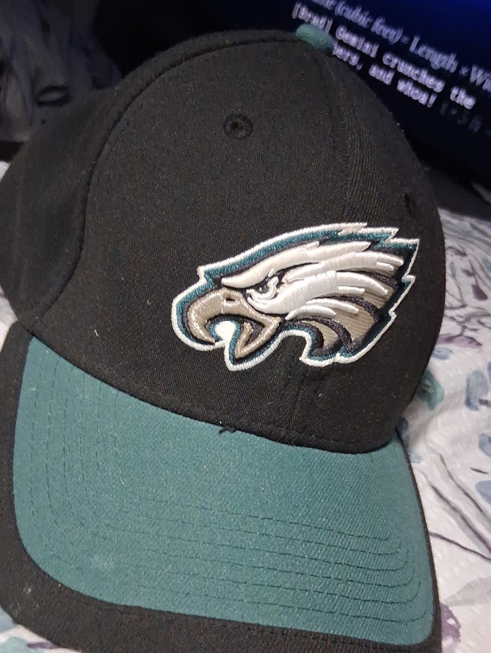 NFL Black and Teal Eagle Logo Baseball Hat
